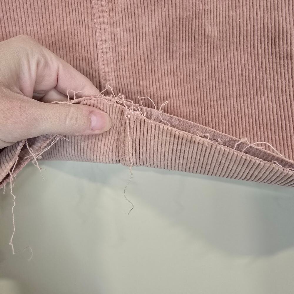 Women's Sneak Peek Dusty Rose Corduroy Mini Skirt Raw Hem | Size Medium - Picture 6 of 11